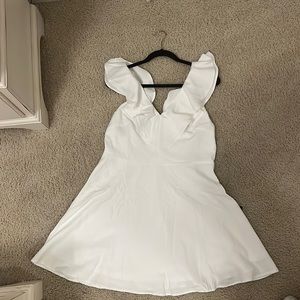 Lulus Divine Darling White Ruffled Skater Dress- size XL